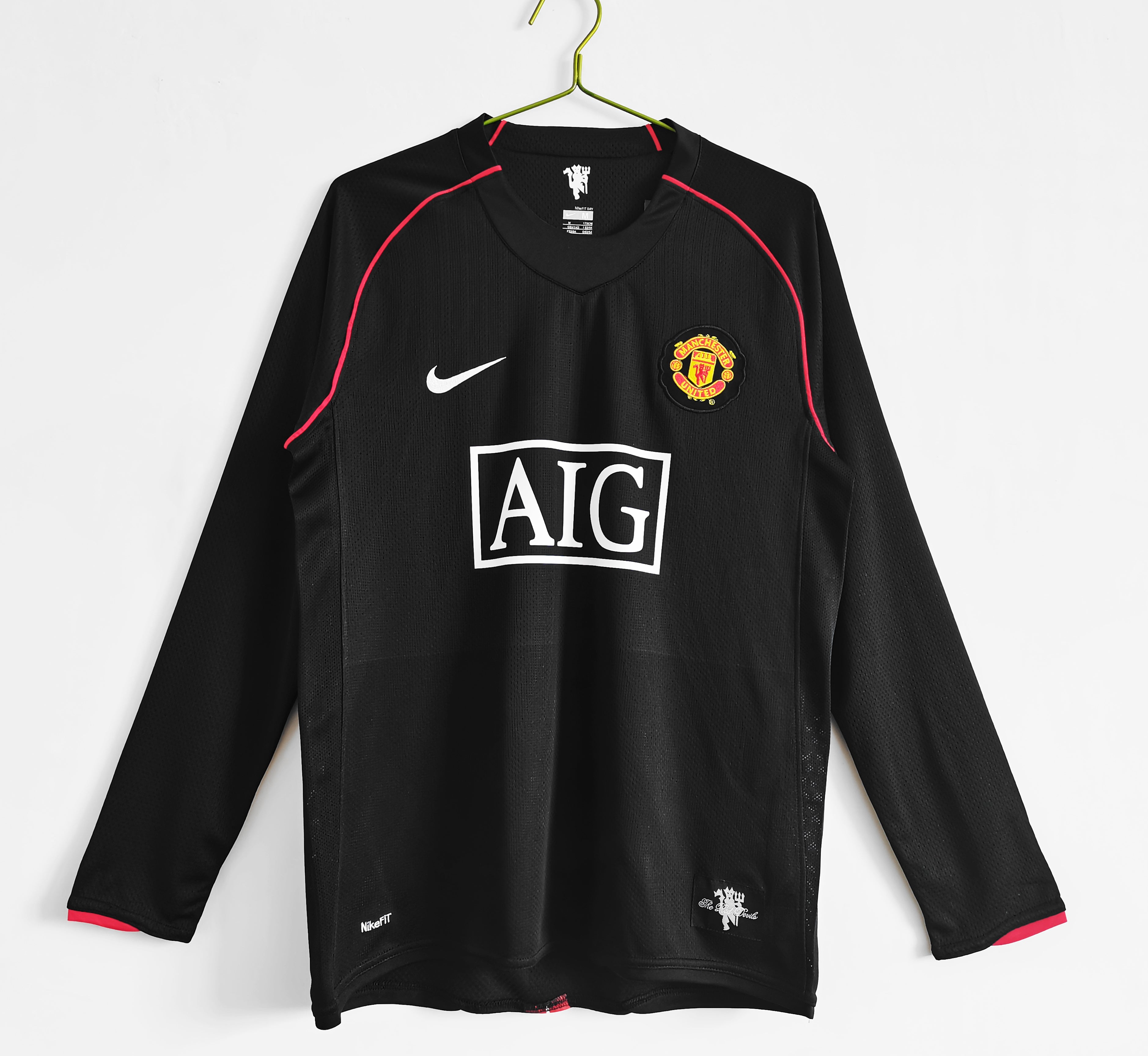 Manchester United 2007 Retro Away Manche Longue