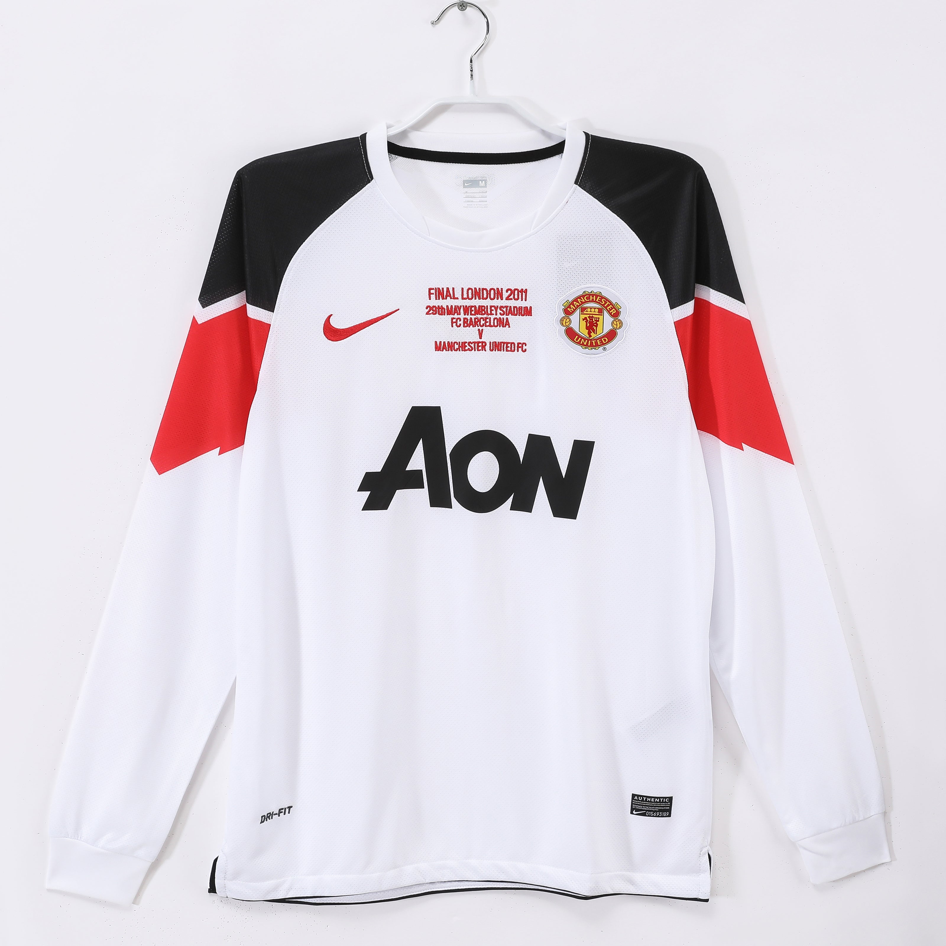 Camiseta de manga larga retro de visitante del Manchester United 2010 (edición final)