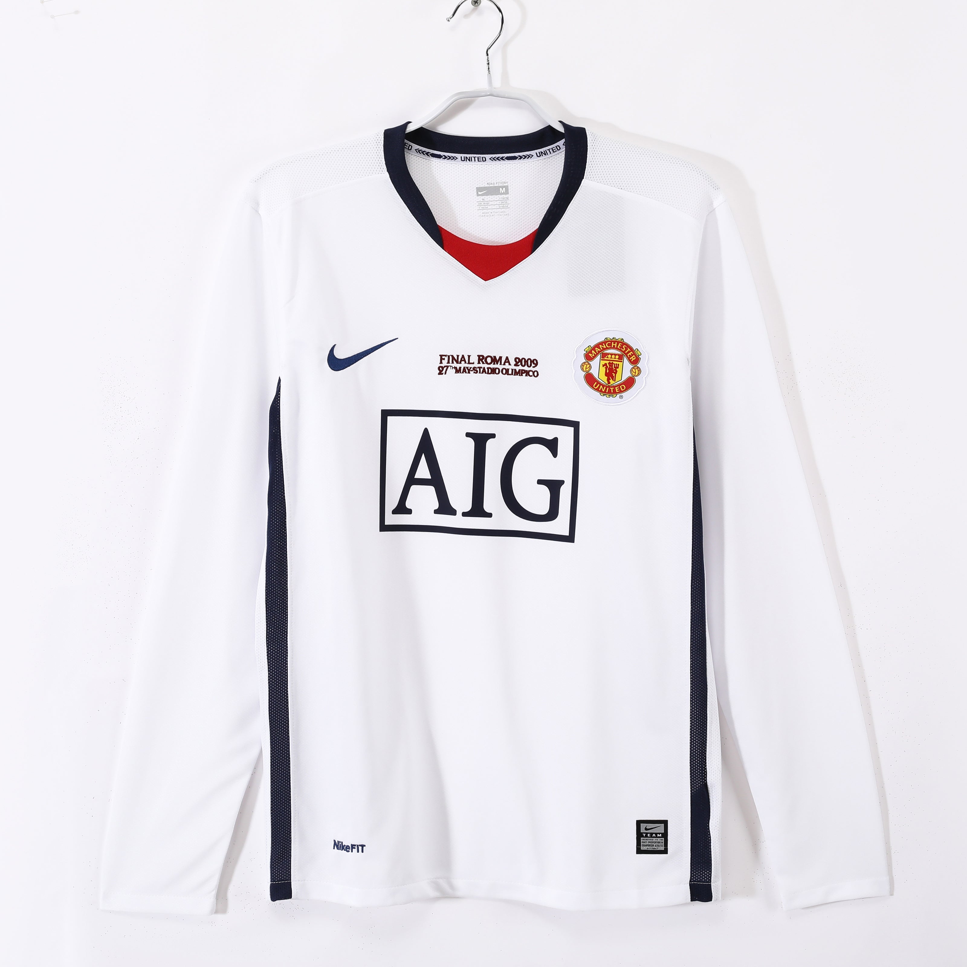 Camiseta de manga larga retro de visitante del Manchester United 2008 (edición final)
